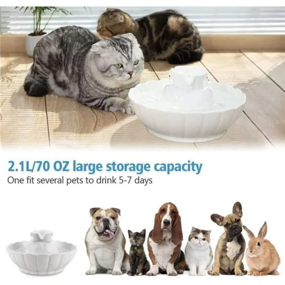 Ceramic Pet Drinking Fountain丨Ultra Quiet,Way Better Than PlasticWater Fountains
